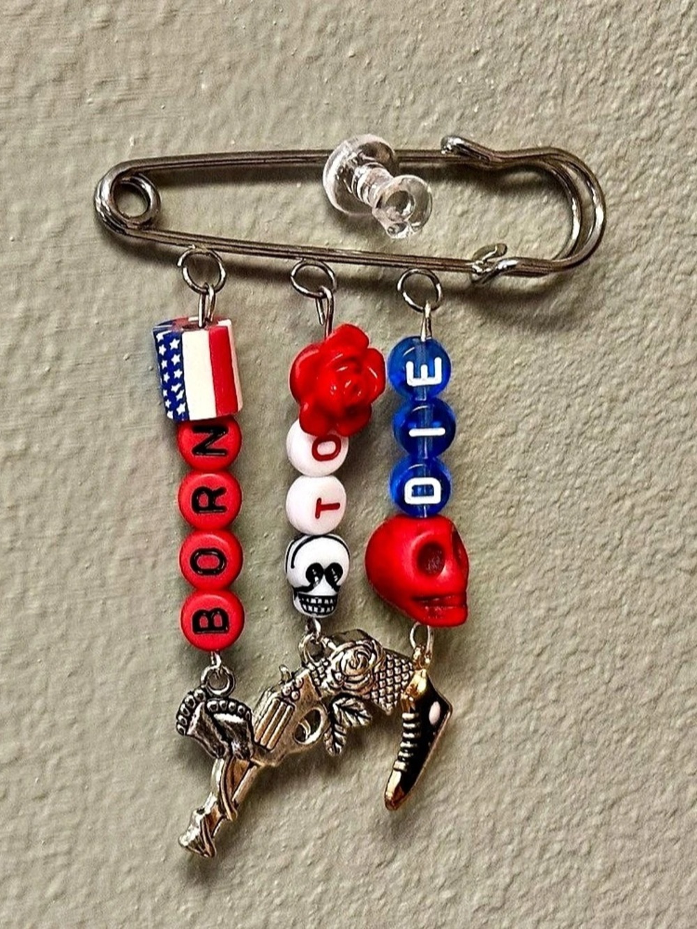 Lana Del Rey "Born to Die" themed brooch, pin, charm